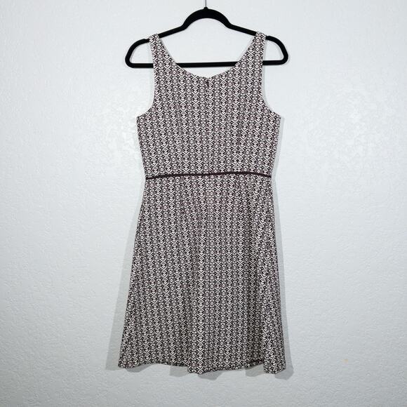 The Limited Cream & Purple Geometric A-Line Dress Size 2 Tall - Picture 6 of 7